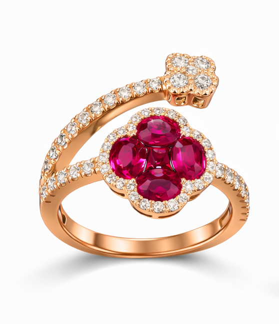 Anillo royale oro rosa y diamantes
