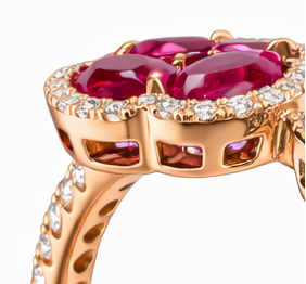 Anillo royale oro rosa y diamantes