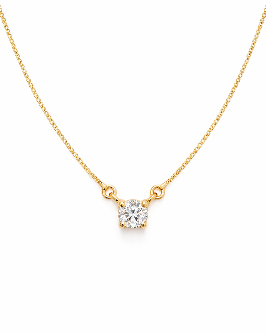Colgante Solitario de Diamante en Oro Amarillo