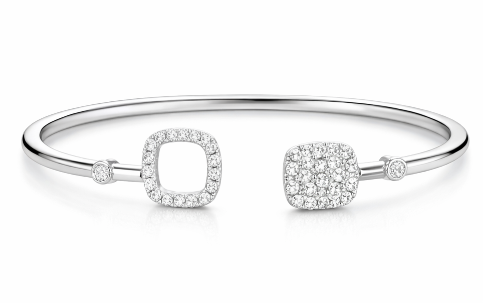 Pulsera Flexible de Oro Blanco con Diamantes