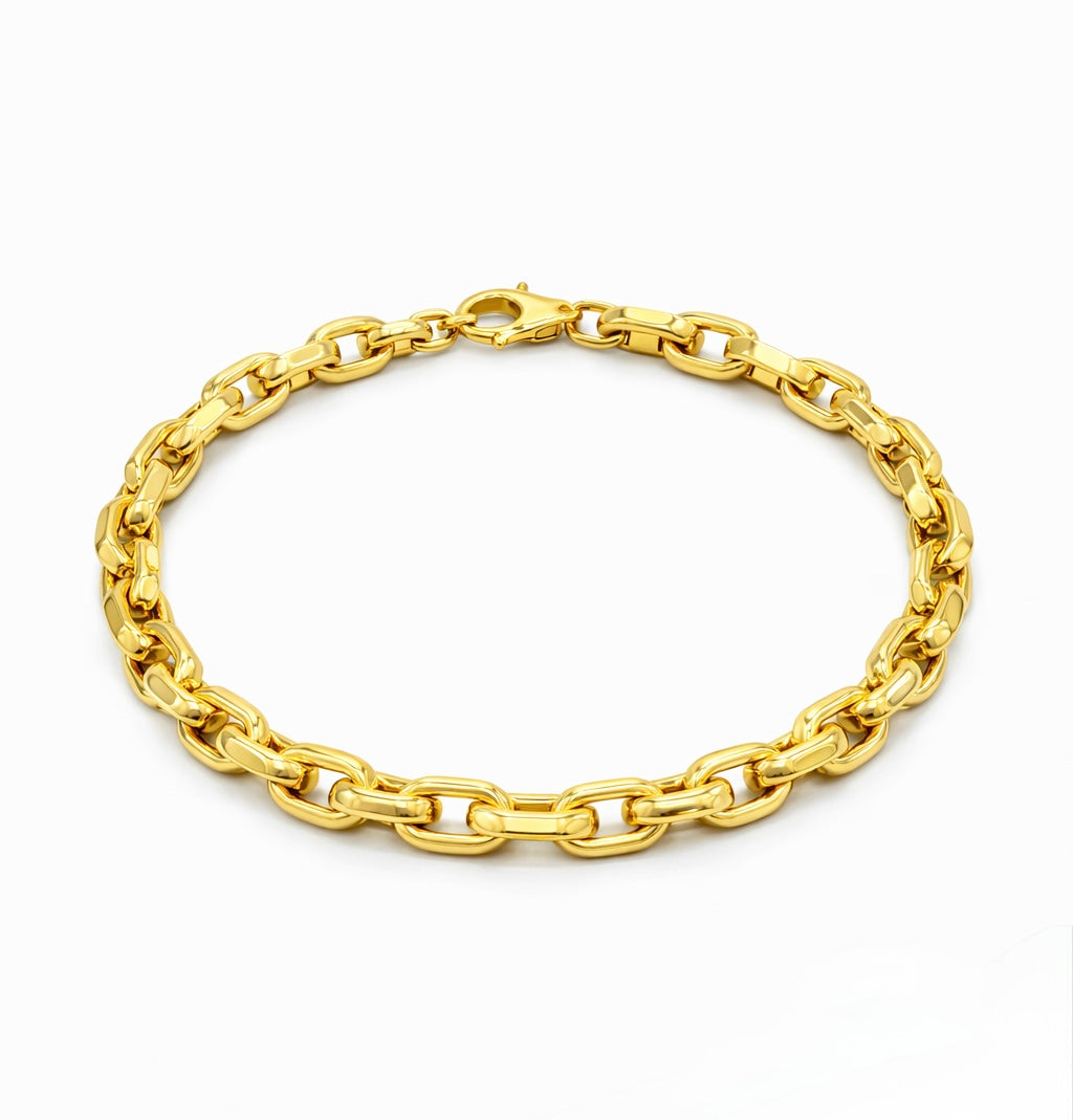 Pulsera de Eslabones redondos en Oro Amarillo