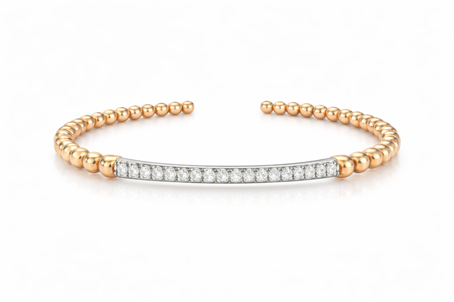 Pulsera bangle bicolor con diamantes