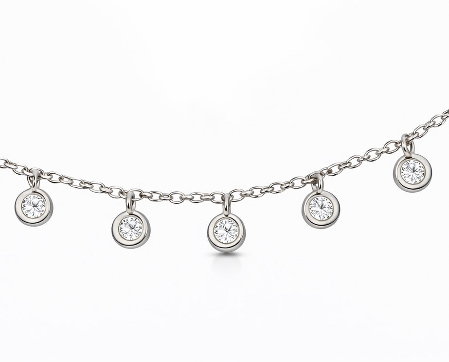 Colgante Oro Blanco don Diamantes suspendidos