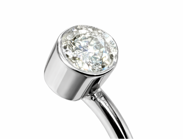 Anillo abierto de perla Akoya y diamante en oro blanco