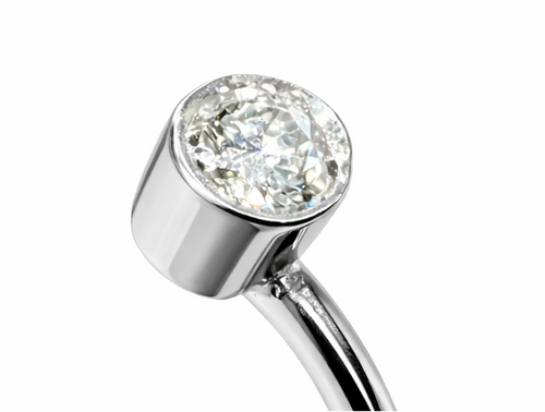 Anillo abierto de perla Akoya y diamante en oro blanco