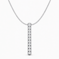 Colgante Rivière Vertical de Diamantes en Oro Blanco