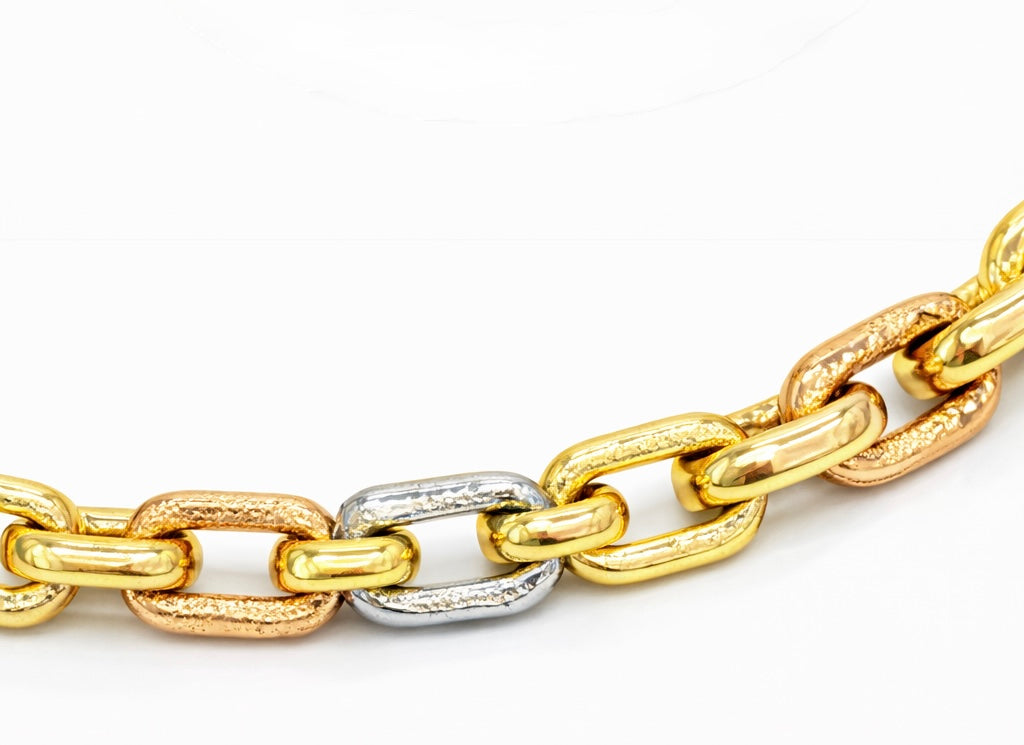 Pulsera Eslavada tricolor de oro