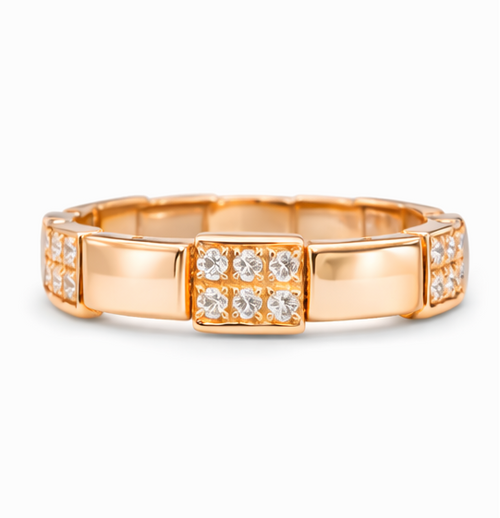 Anillo oro rosa con diamantes