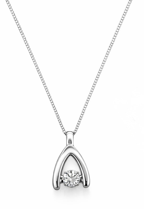 Colgante de oro blanco con Diamante