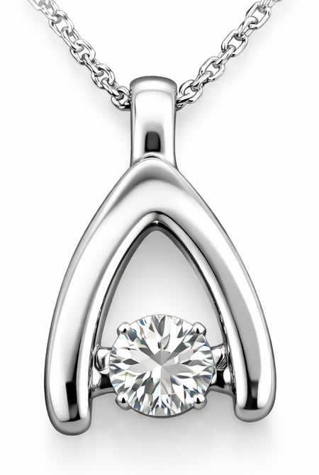 Colgante de oro blanco con Diamante