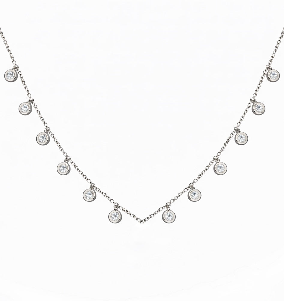 Colgante Oro Blanco don Diamantes suspendidos