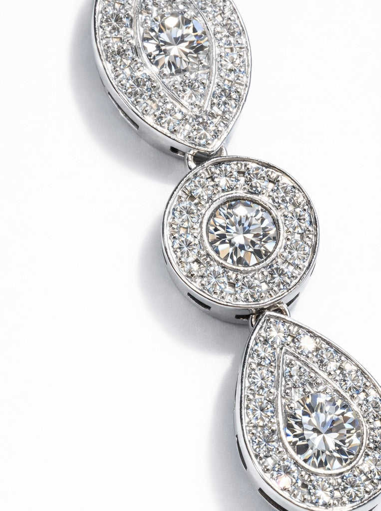 Pendientes de oro blanco Largos de diamantes