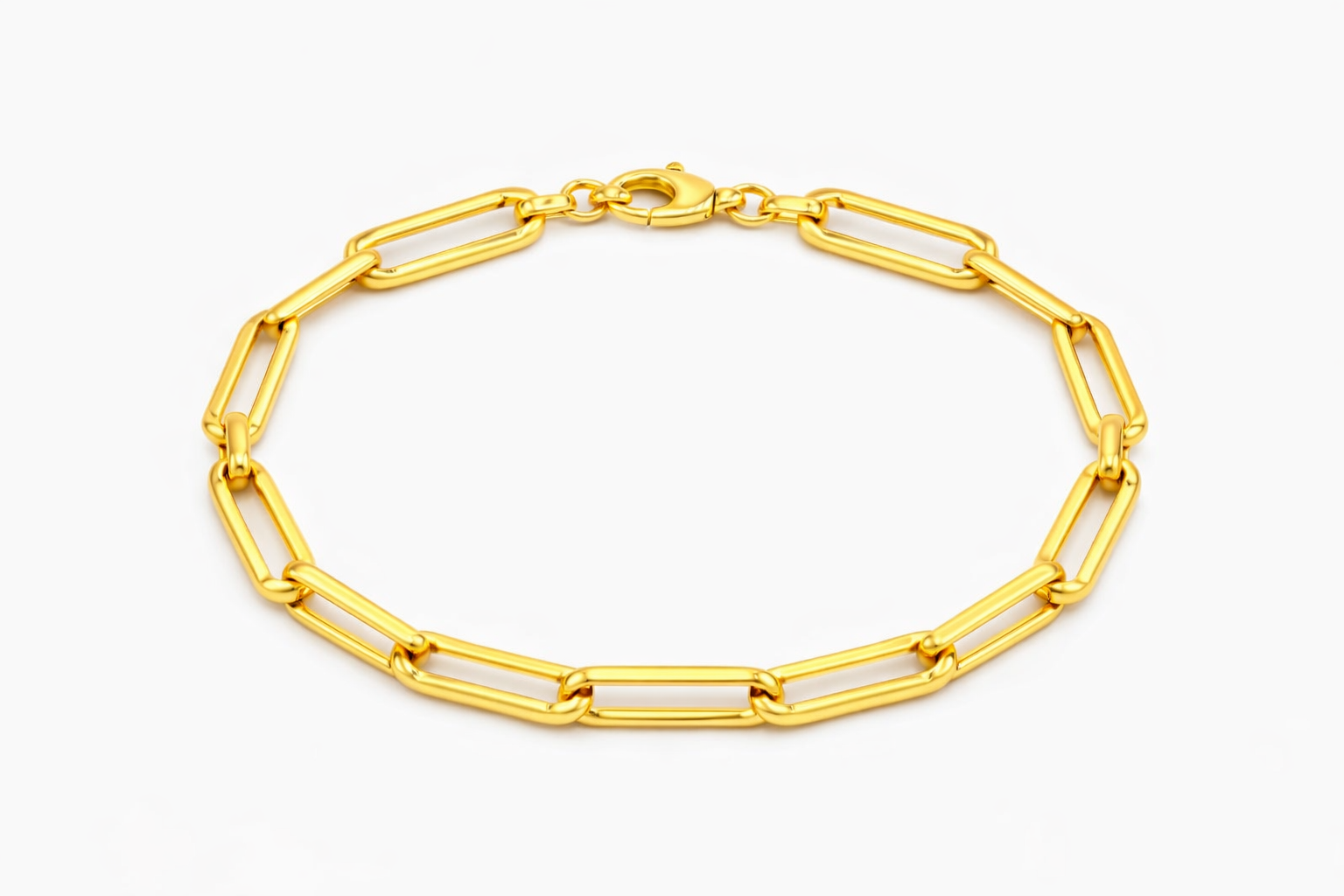 Pulsera Esclava de Eslabones Rectangulares en Oro Amarillo