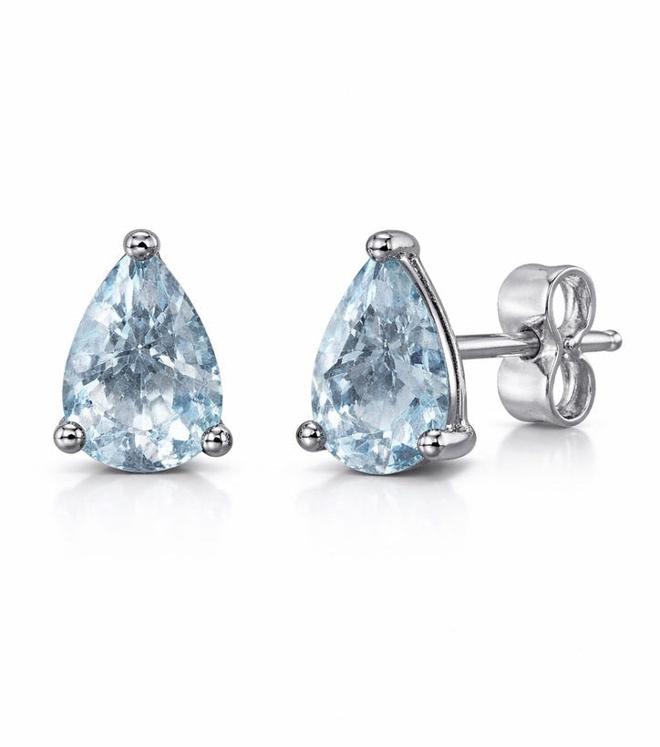 Pendientes Aguamarina talla Pera