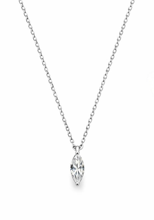 Colgante de Oro Blanco con Marquise