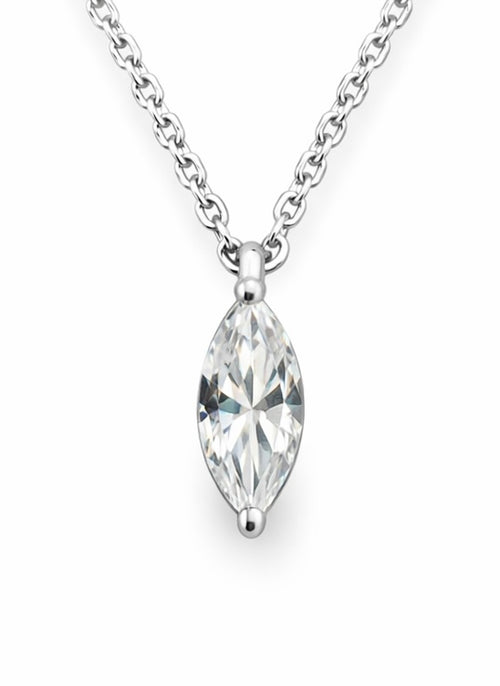Colgante de Oro Blanco con Marquise