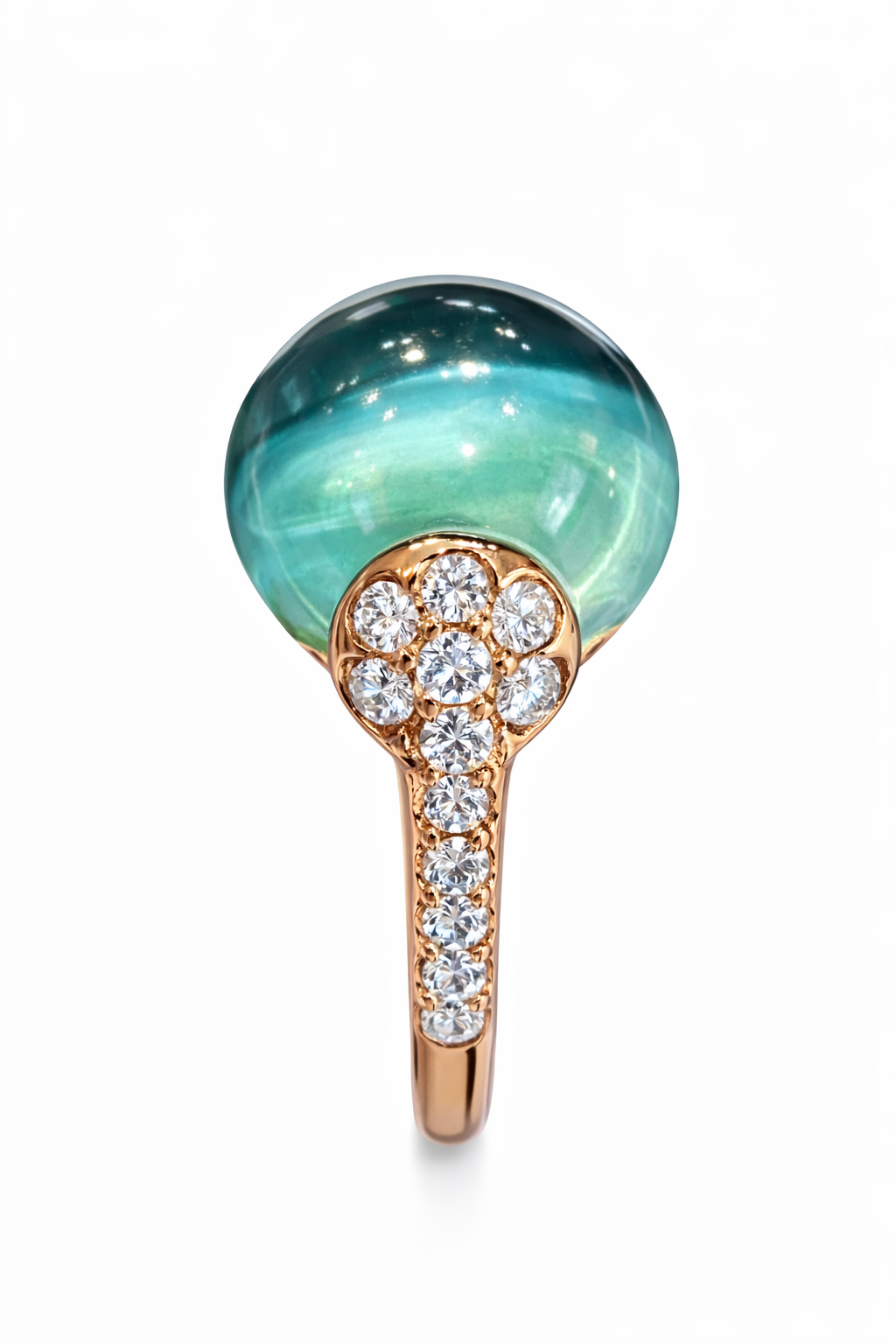 Anillo moonstone en oro rosa y diamantes