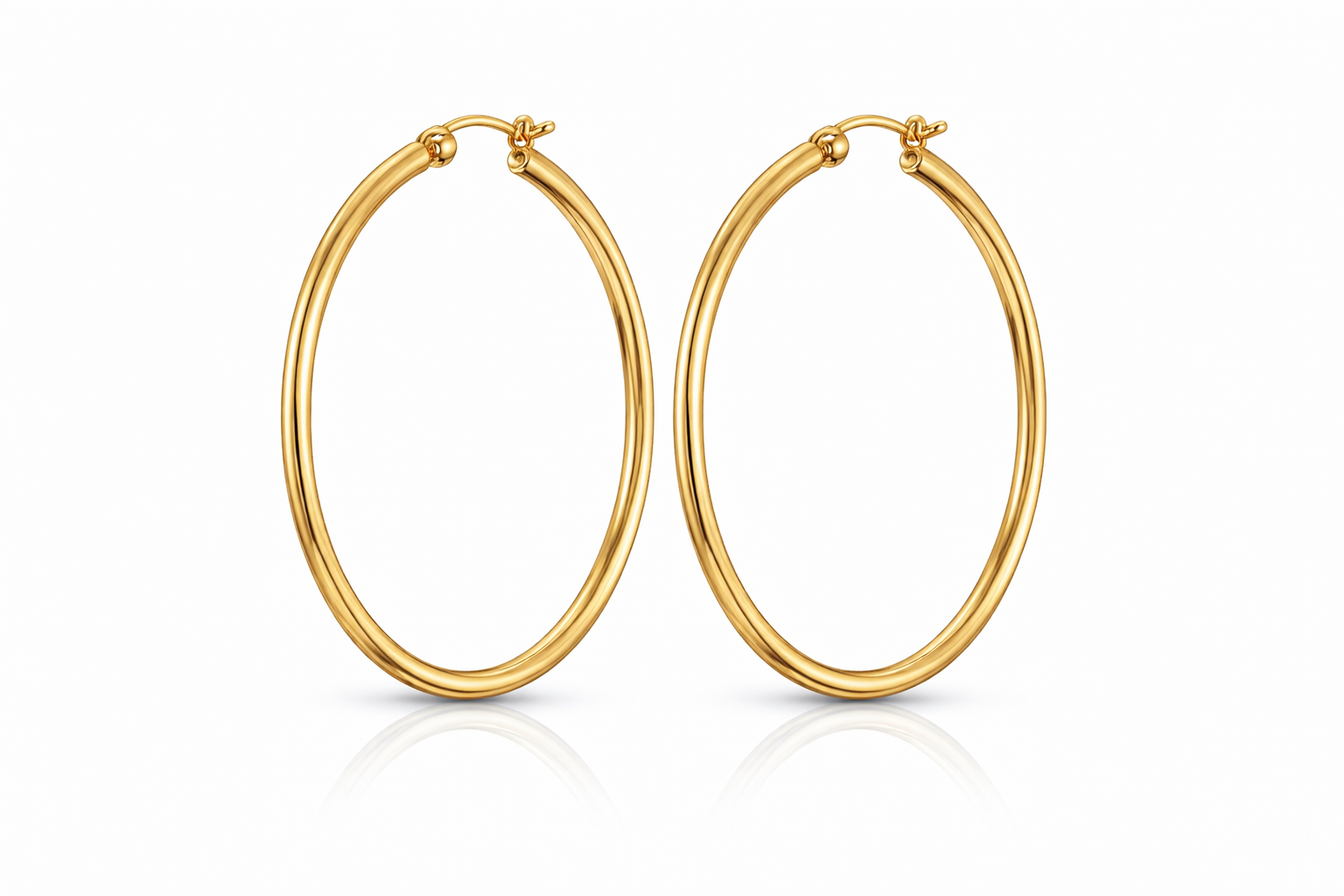 Pendientes Criolla de Oro Amarillo 40 mm