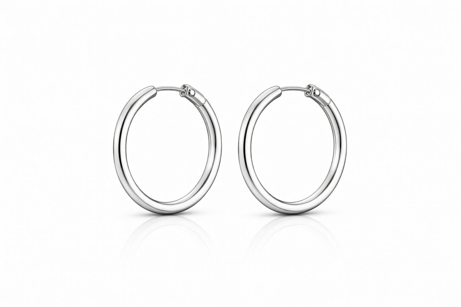 Pendientes Criolla de Oro Blanco 16 mm