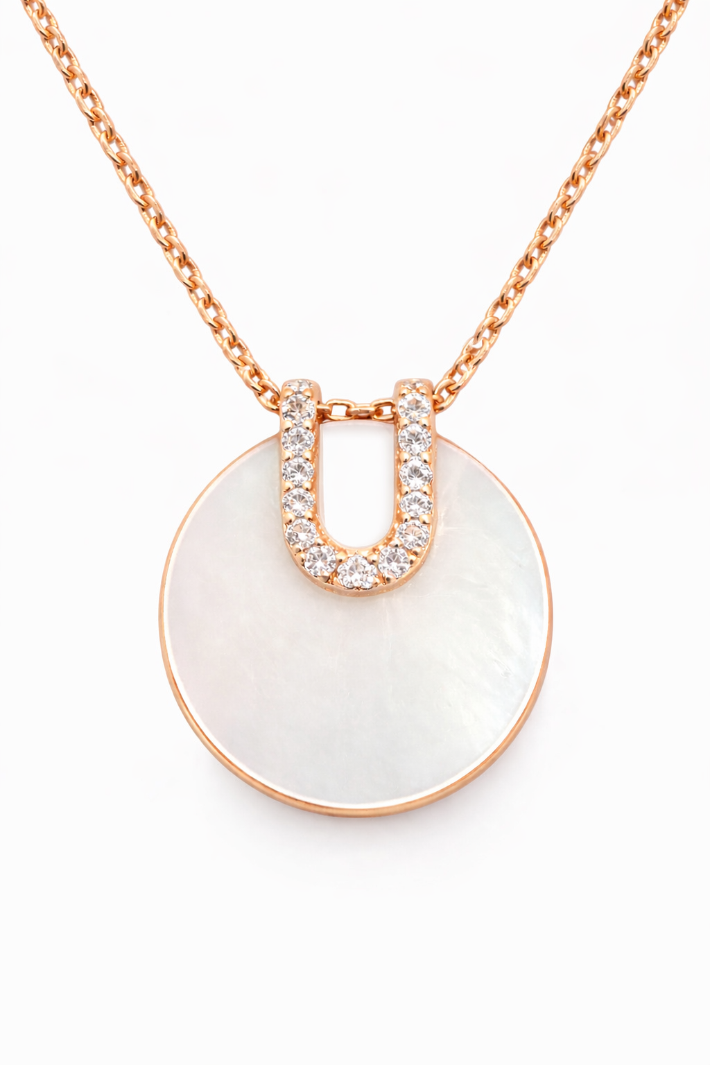 Colgante Nácar de oro rosa con diamantes