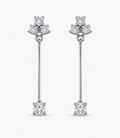 Pendientes Largos de Oro Blanco con Diamantes