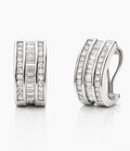 Pendientes de Oro Blanco con Diamantes Brillante y Baguette