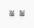 Pendientes Solitario de Oro Blanco con Diamante Talla Brillante 0.15 ct
