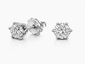 Pendientes de Oro Blanco con Diamantes talla Brillante 0.15 ct