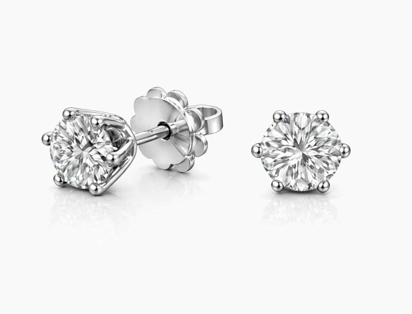 Pendientes de Oro Blanco con Diamantes talla Brillante 0.15 ct