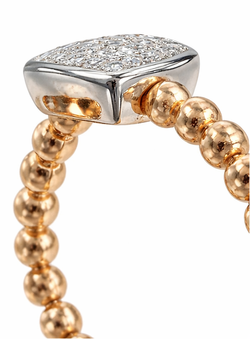 Anillo de oro bicolor con diamantes