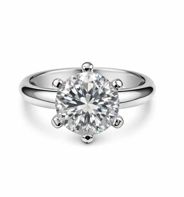 Anillo solitario quilate de oro blanco