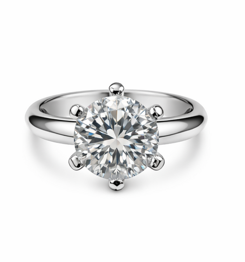 Anillo solitario quilate de oro blanco