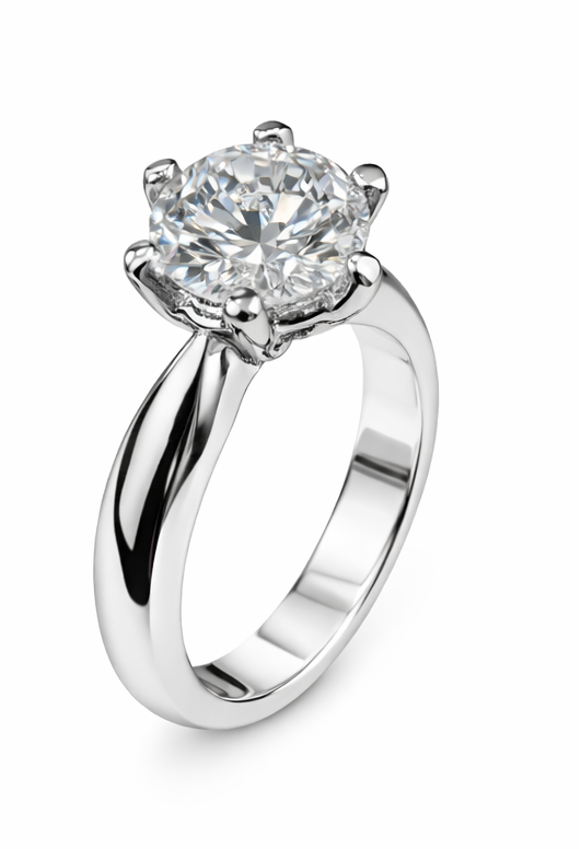 Anillo solitario quilate de oro blanco