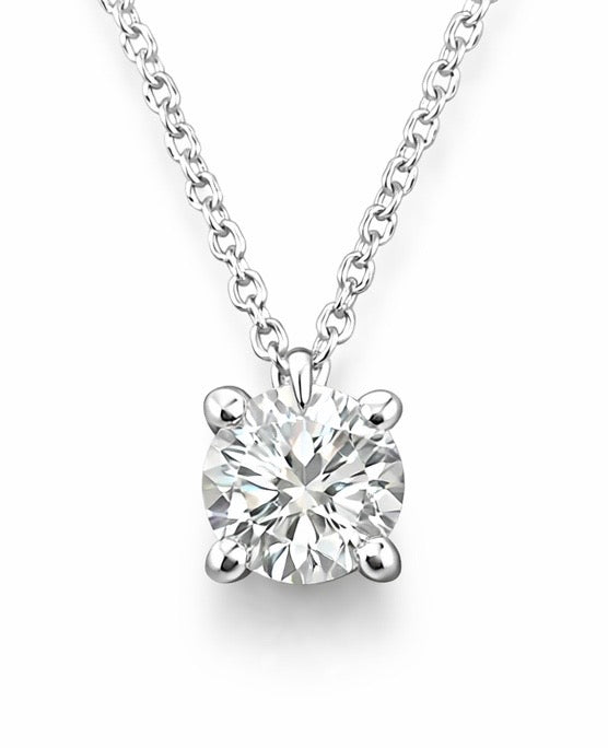 Colgante Solitario de Oro Blanco con Diamante