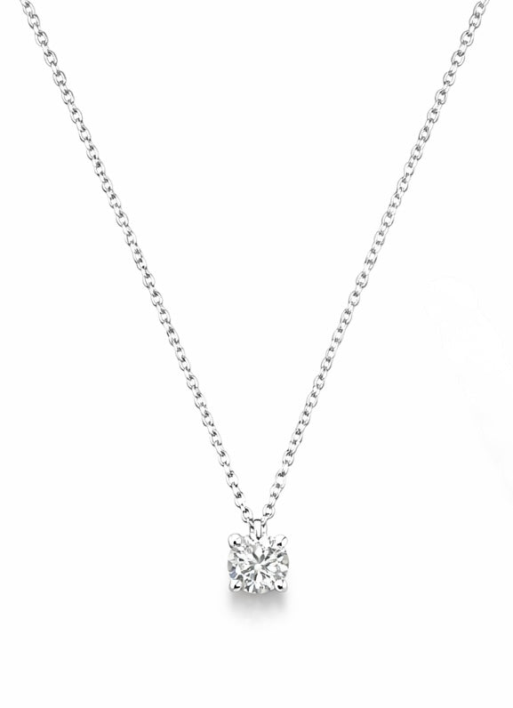 Colgante Solitario de Oro Blanco con Diamante