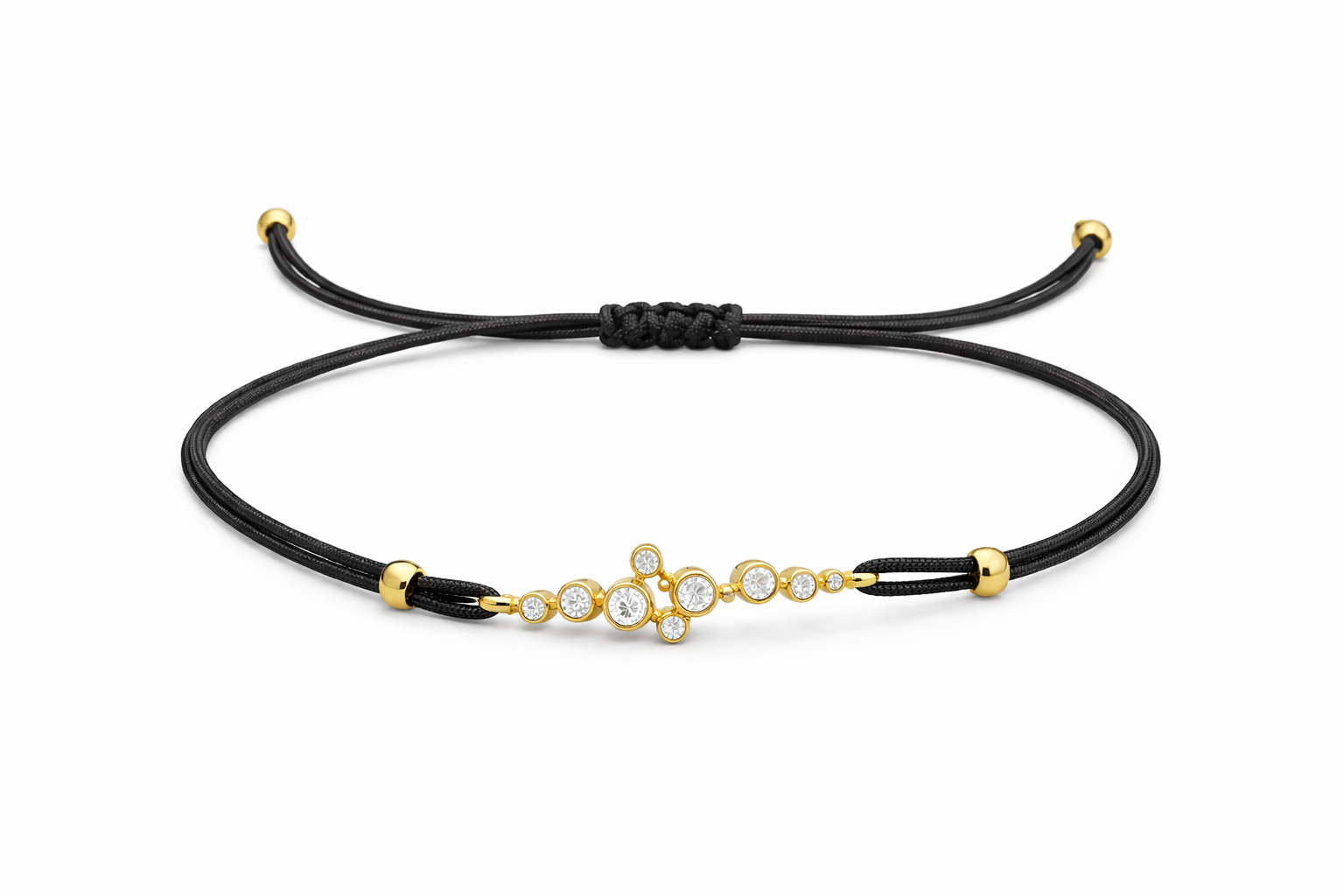 Pulsera de macramé en oro amarillo y diamantes